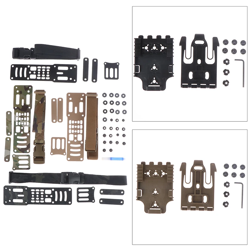 

Modular Holster Adapter MHA Leg Strap Kit LSK 3 Hole MOLLE Adjustable QLS Fork Receiver Plates For G19 Airsoft Adapter Tactical