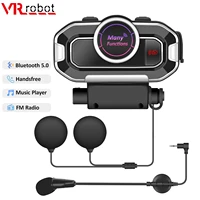 vr robot v9 motorcycle headset long standby bluetooth helmet headphones wireless stereo handsfree music player with fm radio
