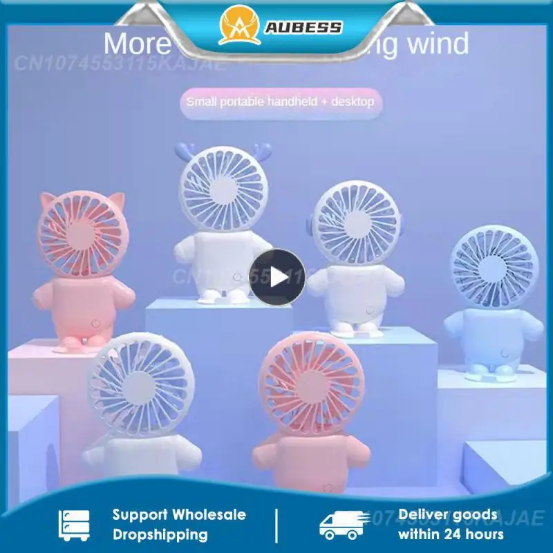

2~10PCS Abs Mini Astronaut Fan Blue Long-lasting Endurance Desktop Silent Small Fans Natural Soft Wind Air Cooler