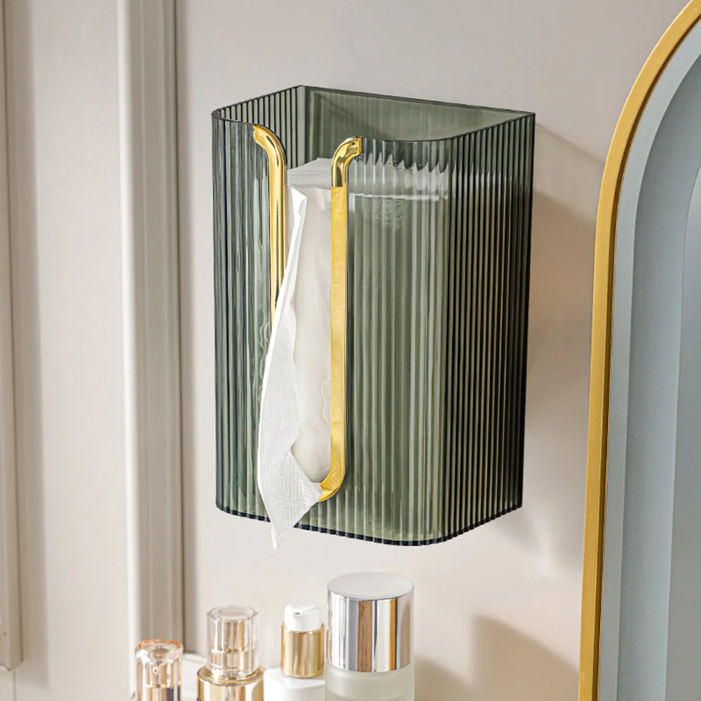 

Multi-Purpose Toilet Paper Stand Wall Mount Toilet Tissue Holder Bathroom Adhesive Bathroom Tissue Storage Box XHC88