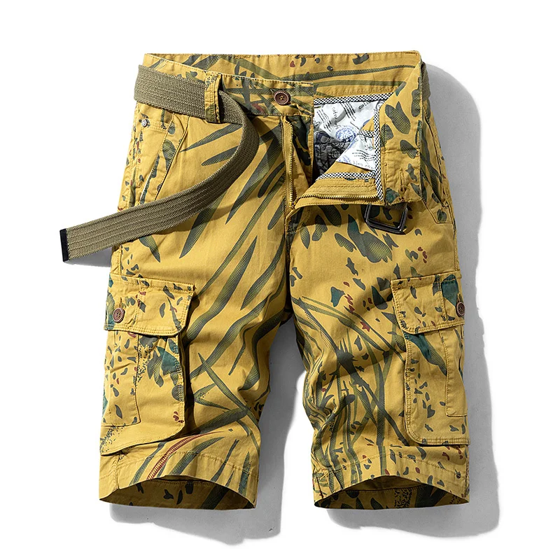 

Шорты-карго Luulla мужские с карманами, модные хлопковые повседневные уличные штаны на молнии, стиль сафари, лето 2022