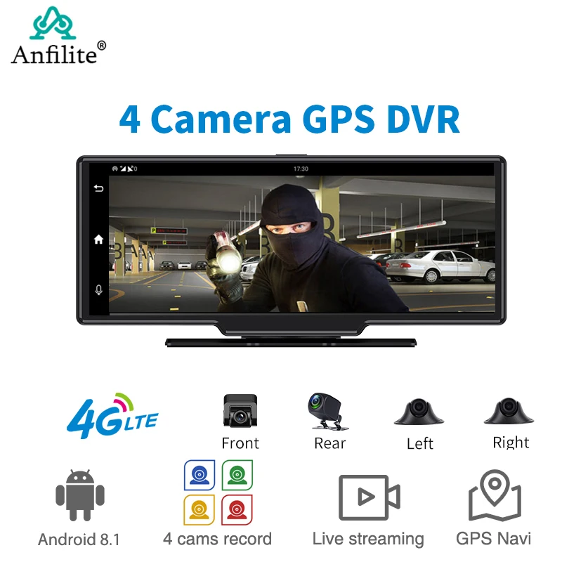 

4G Android видеорегистратор 4 камера s зеркало заднего вида видеорегистратор для автомобиля видеорегистратор Автомобильный регистратор Bluetooth GPS автомобильное зеркало