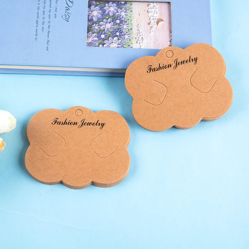 

50PCS White Brown Clouds Paper Card Hair Accessories Dispaly Card DIY Handmade Hair Clip Hairband Jewelry Packaging Tag Card