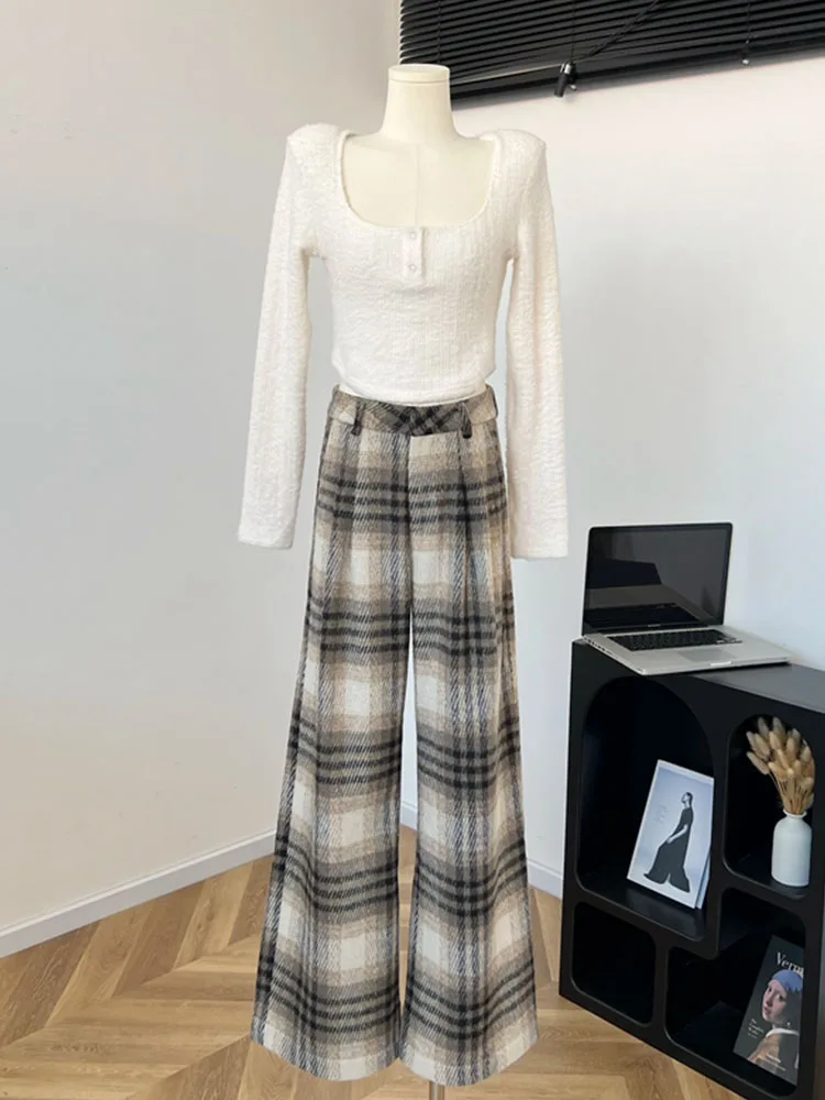 

Japanese Fashion Women Plaid Sweatpants Baggy Casual Y2k Streetwear Pants 2000s Aesthetic Baggy Classical Trousers High Street