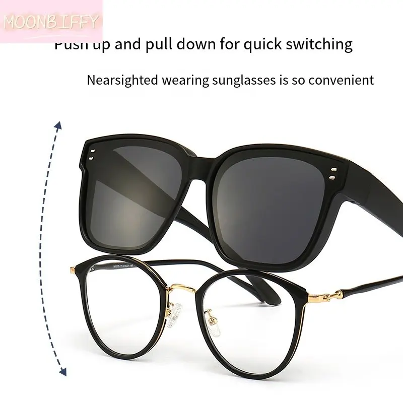 

Polarized Sunglasses Men Photochromic Night Vision Glasses Women Square Mirrored Eyewear Wear Over Myopia Prescription Glasses