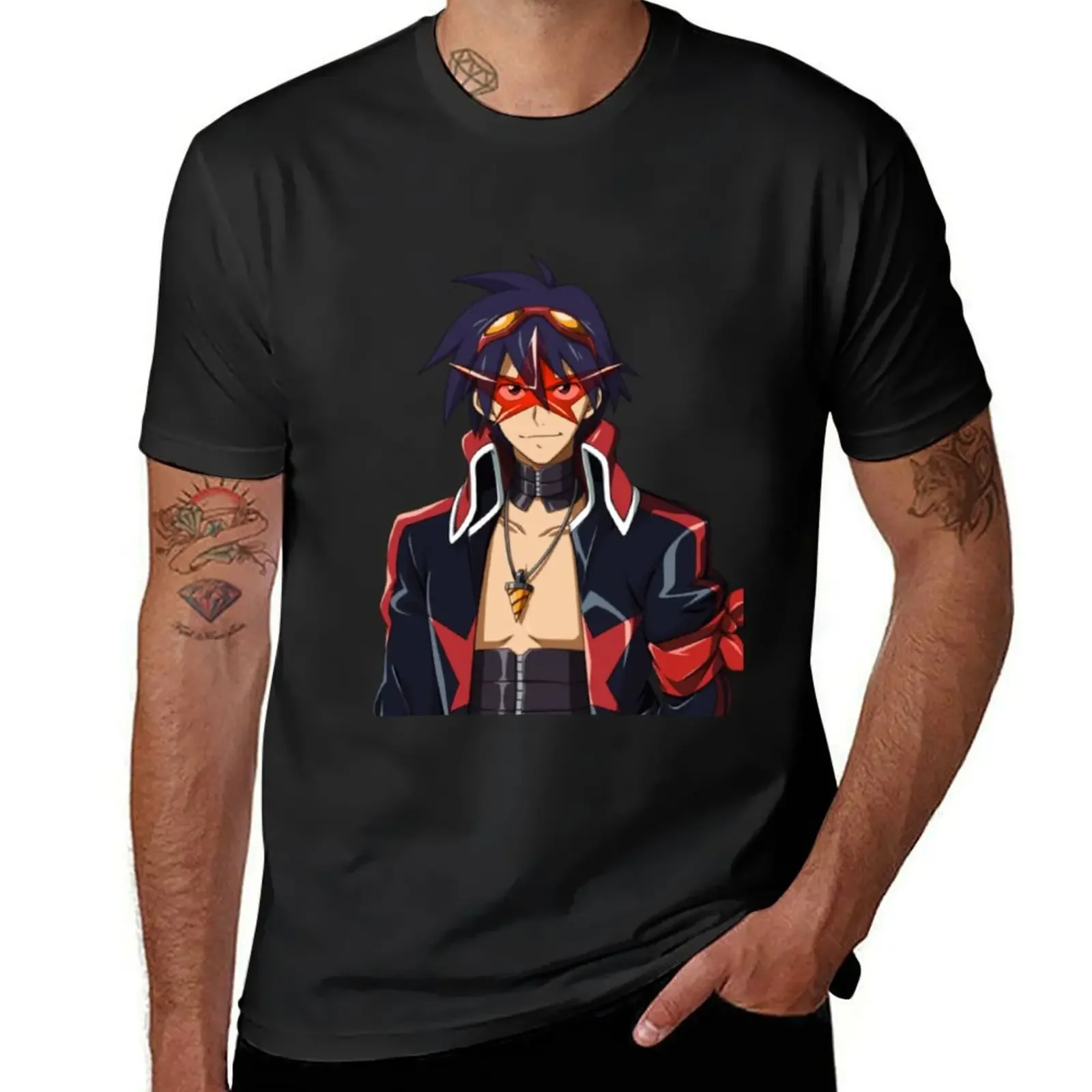 Футболка Gurren Lagann-Simon милая одежда футболки с аниме рисунком животных для