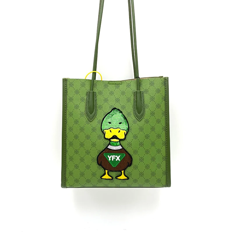 

Сумка-тоут женская для компьютера, модный саквояж на плечо зеленого цвета, Роскошный дизайнерский чемоданчик большой вместимости, лето 2022