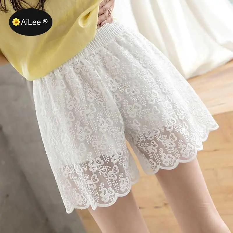 Elegance Lace Safety Short Pants Women Short Tights Soft Seamless Lace Underwear Female Safe Shorts Sexy Lingerie Plus Size