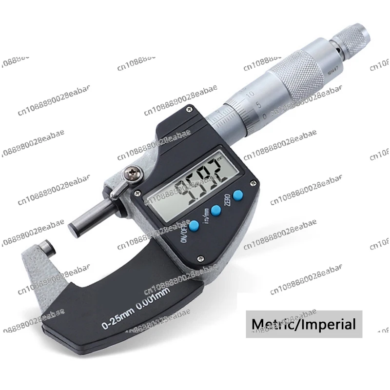 Метрический микрометр с большим экраном и цифровым дисплеем внешний диаметр 0-25