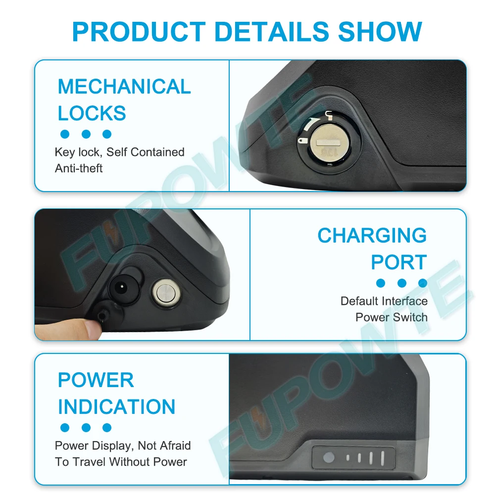 Фото 36 В 48 В 52 В Little Short Down Tube Dolphin Ebike Li-ion Battery Pack 10 Ач 15 Ач для 250 Вт 350 Вт 500 Вт 750 Вт Electric Bike Battery №5