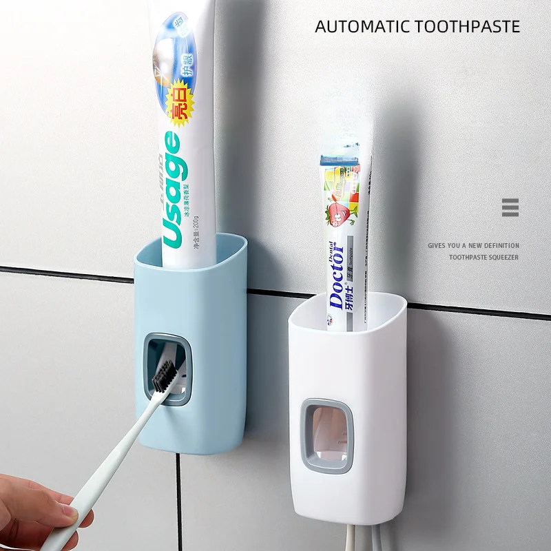 

Простой держатель для зубной щетки без перфорации настенная полка для зубной щетки автоматический выдавливатель для зубной пасты в ванную комнату