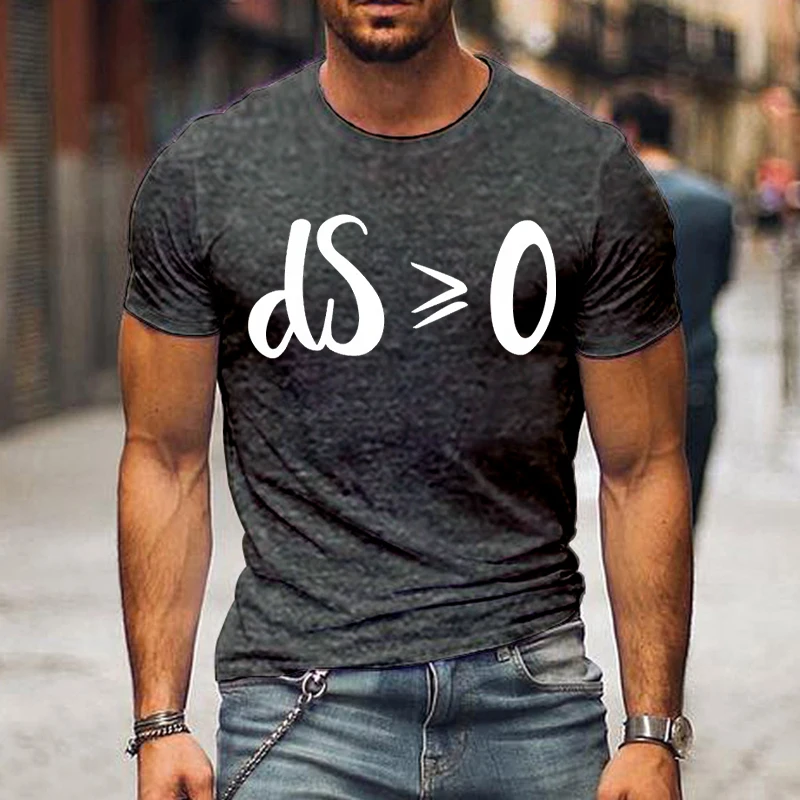 Second Law of Thermodynamics Mens T-Shirt Entropy Galaxy Funny Maths Universe -shirts Fashion Luminous Graphic T Shirts Tops