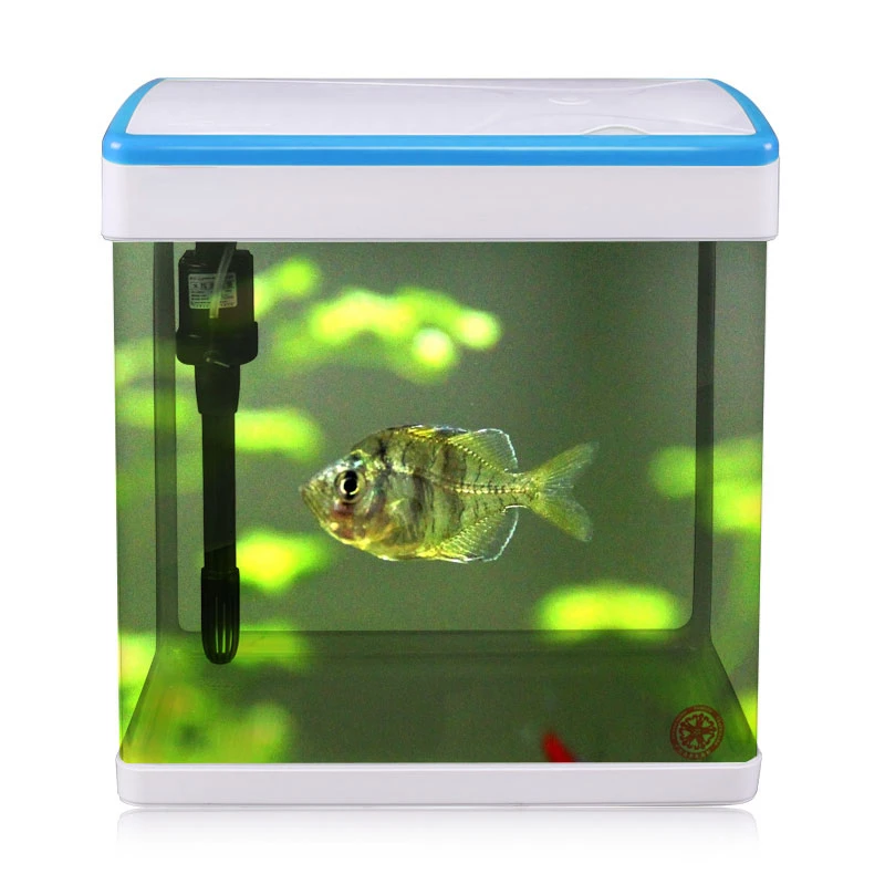 

Hot selling lid Portable Mini glass tank for Golden fish with low price