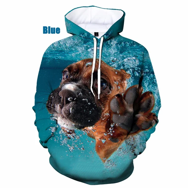 2023 Popular Fashion 3D Cute Animal Dog Print Hoodie Men Women Sweatshirt Casual Pet Dog Pullovers