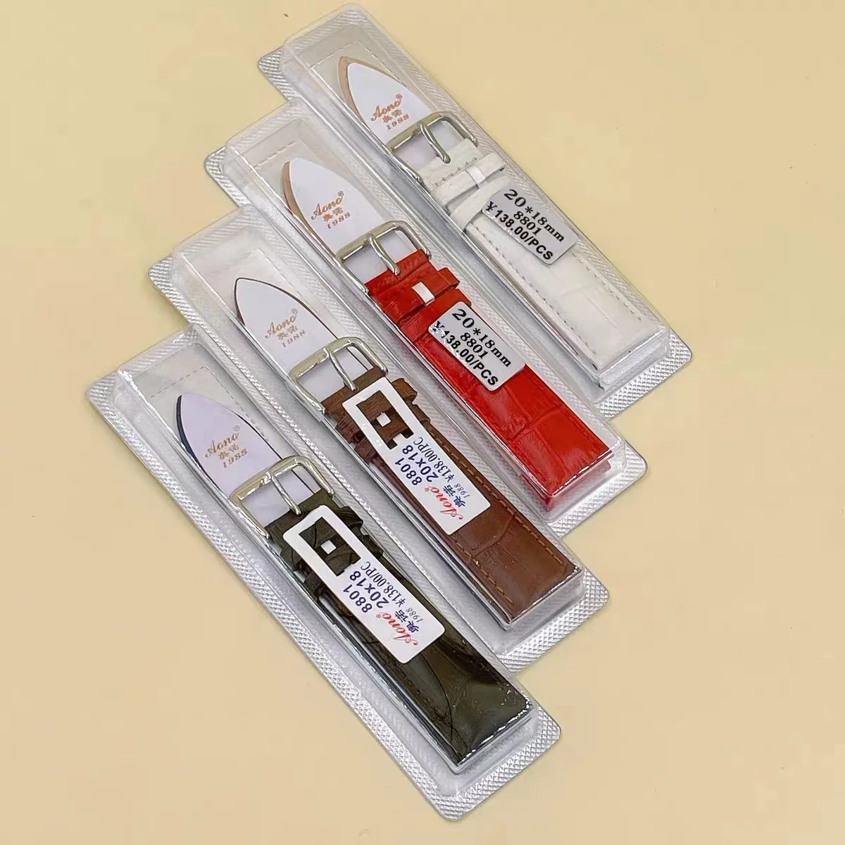 2pcs/set 8-23mm Genuine Leather Watchbands  Watch Band Strap Steel Pin buckle High Quality Wrist Belt Bracelet Tool