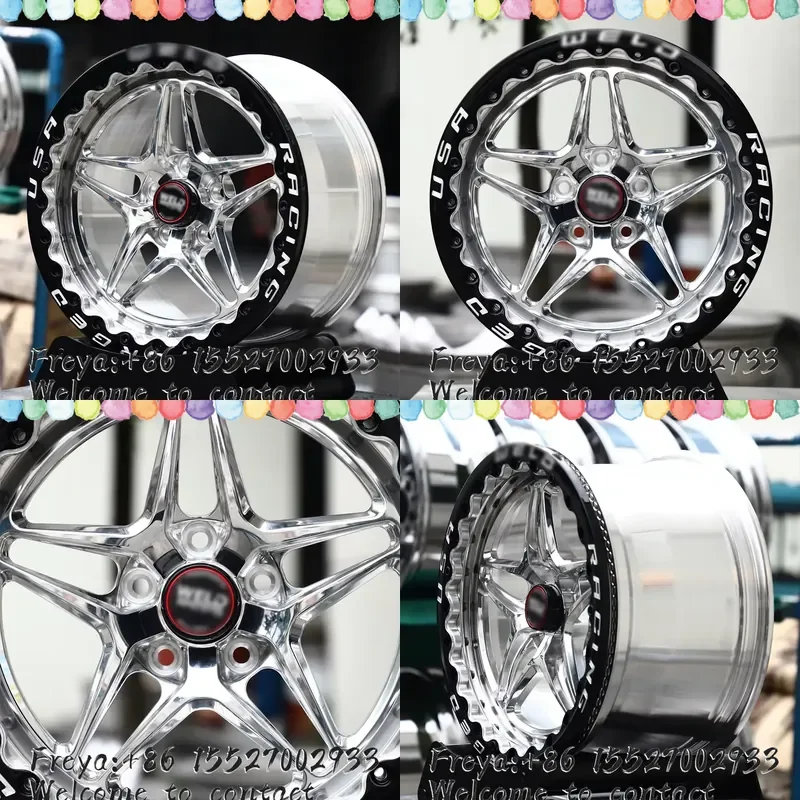 Фото Кованые диски WELD S81 Drag Beadlock 17x10 15x10 5x114.3 5x4.5, полированные, 5 спиц, вылет 3-4, для Mustang GT Drag Wheels №1