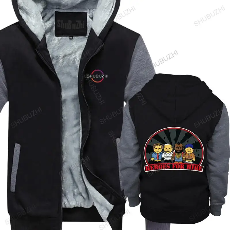 

HEROES FOR HIRE thick hoodie The A-Team Hannibal A BA Mr. T Team TV Series Van Cartoon fleece hoody men Unisex hooded zipper