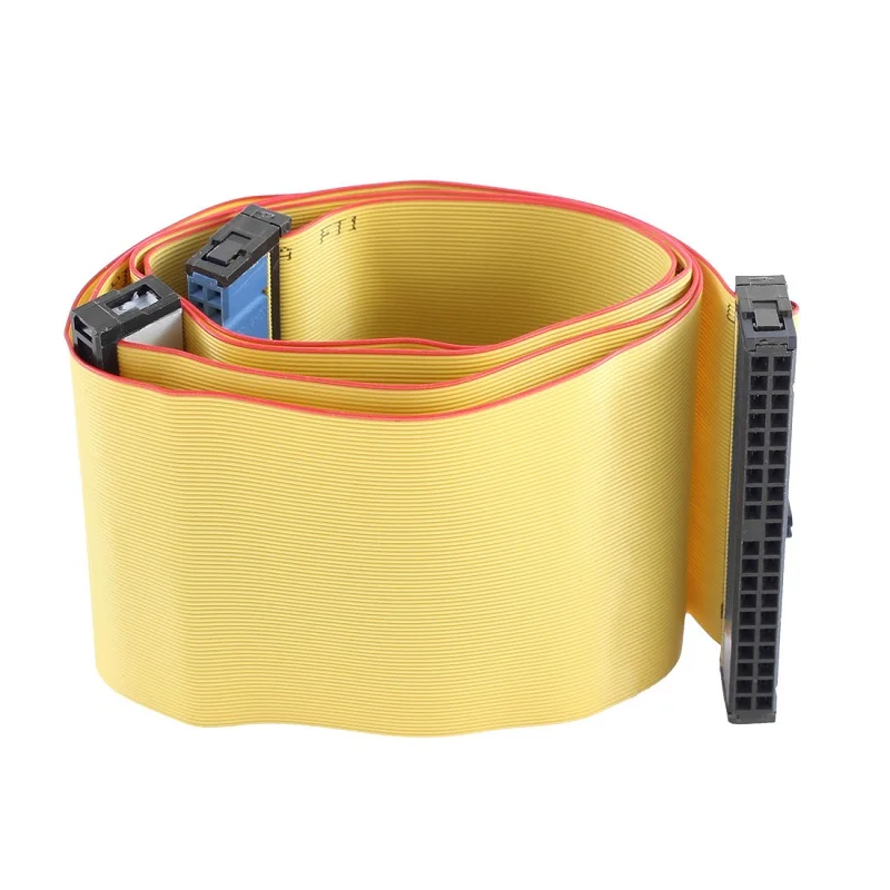 IDE HDD ATA 40 Pin 45cm Wire Drive 3-Connector Flat Data Ribbon Cable Yellow