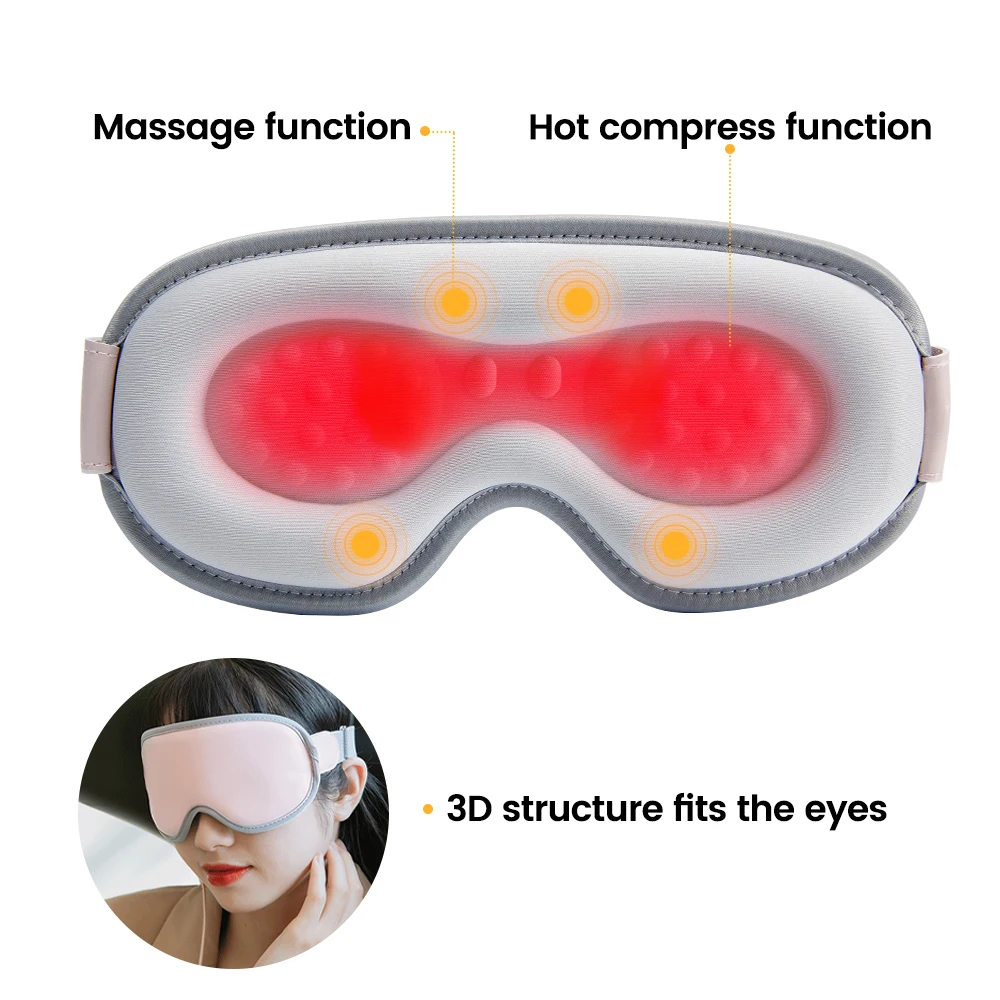 

Smart Vibration Eye Massager Heating Sleeping Mask Steam Eyeshade Eye Mask Anti Dark Circle Fatigue Relief Sleep Eyecare Tool