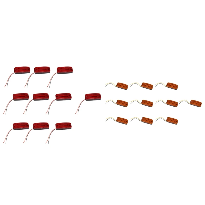 

10Pcs Truck Side Marker Light 12-24V LED Tail Light LED Turn Signal For Trailer Truck Pickup Boat Scania Volvo