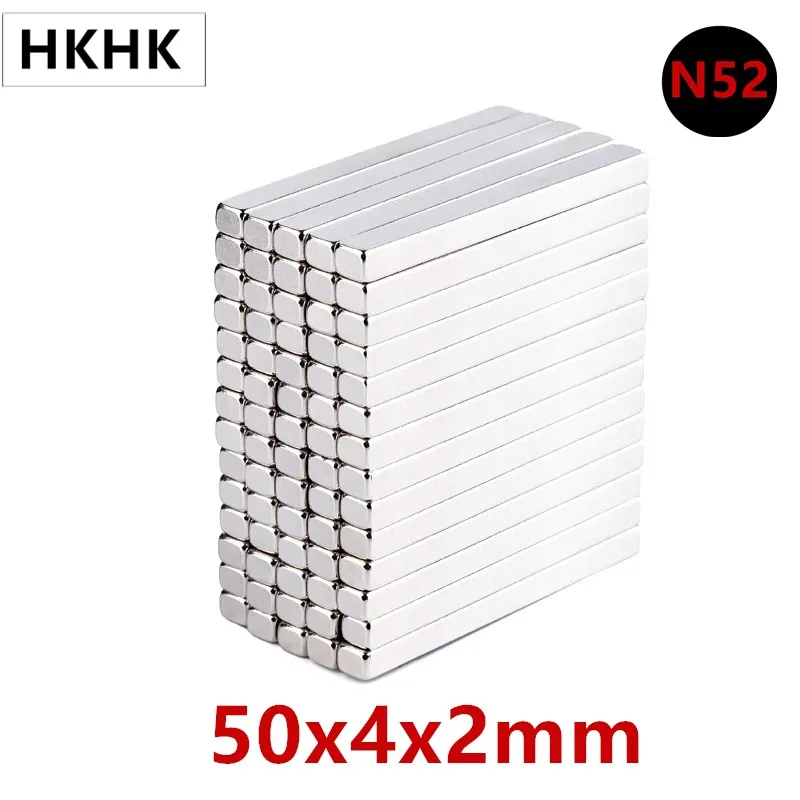 

50 N52 Magnet 50x4x2 mm Super Strong Sheet Rare Earth Magnet Thickness 2mm Block Rectangular Neodymium Magnets 50mm x 4mm x 2mm
