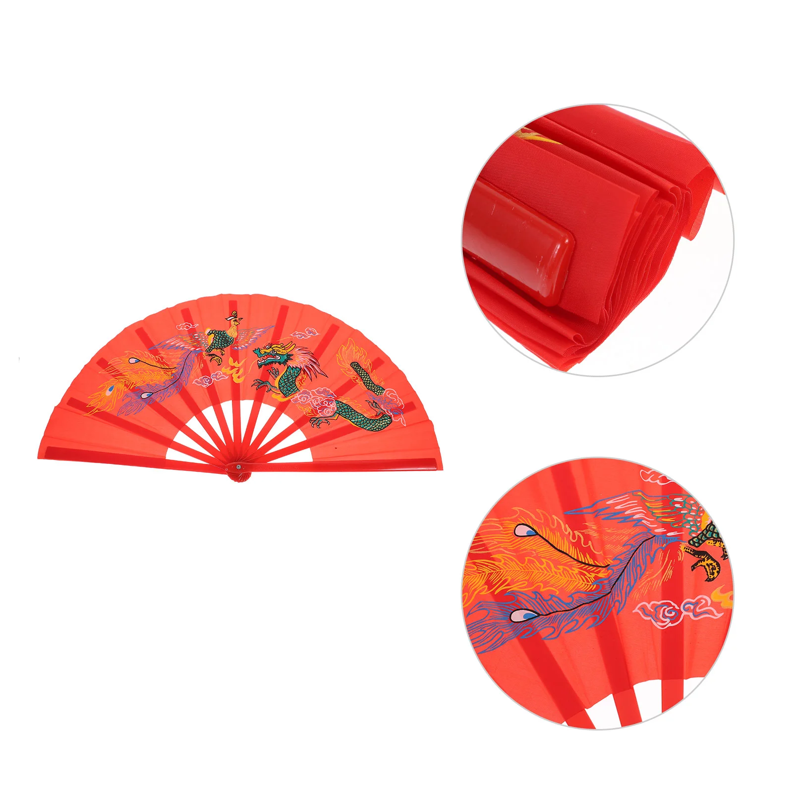 Tai Chi Fan Fold Away Fan Handheld Dancing Fan Hand Fan Foldable Performance Fan Plastic Party Fan Prop Red Fan Party Gift