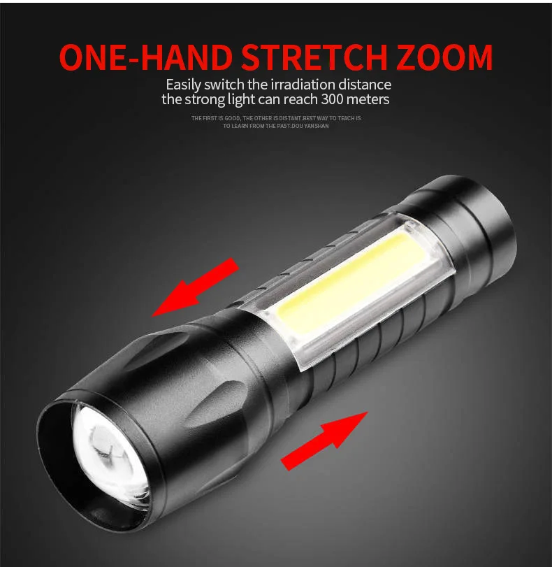 

POCKETMAN High Lumen Portable Rechargeable Zoomable Torch Lantern 3 Modes Camping Light Mini Led Flashlight Outdoor Fishing