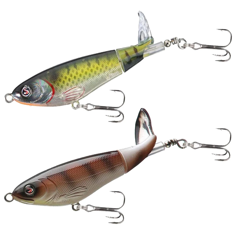 

90mm/14.2g Rotating Tail Wobbler Topwater Prop Lure Whopper Plopper Fishing Pesca Isca For Bass Redfish Fishing