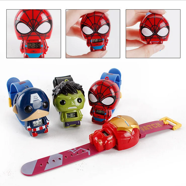 Детские цифровые часы Disney с героями мультфильмов Marvel 3d-проекция супергерои