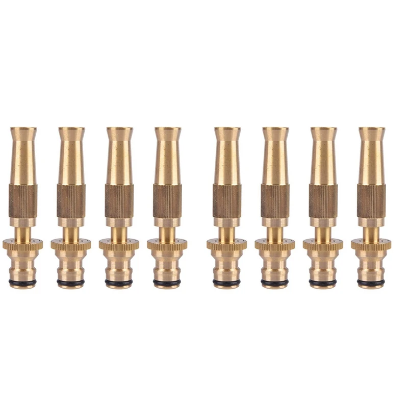 

New 8 Piece Spray Nozzle Brass Adjustable Copper Straight Connector Spray Nozzle For Home Park Garden Windows In Yard