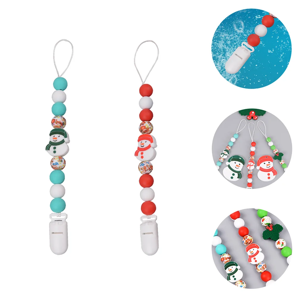 

2pcs Silicone Toddler Teething Clip Baby Pacifier Clip Teether Clip Molar Chain