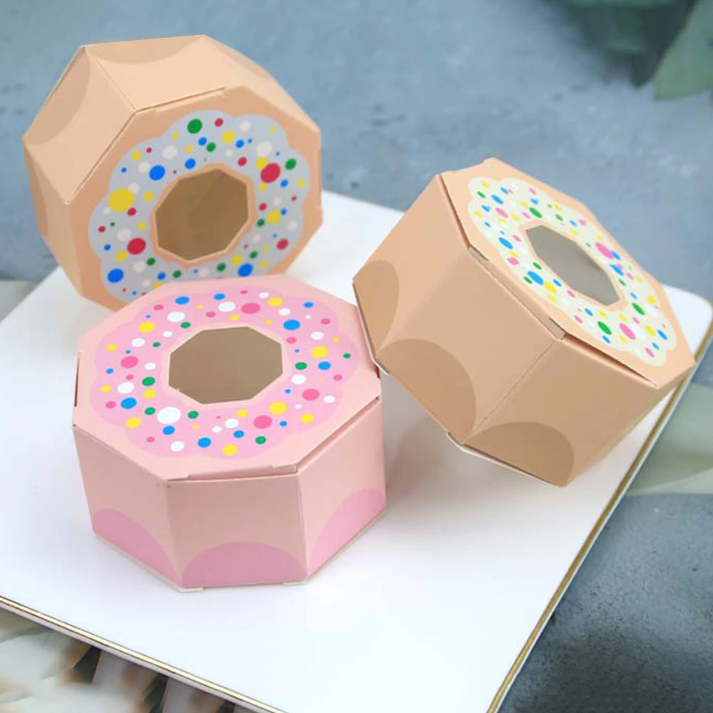 

20Pcs Party Gift Box Candy Cookies Box Hexagon Donut Bag Sweet Chocolate Packaging Case for Wedding Theme Favor Gifts Decoration