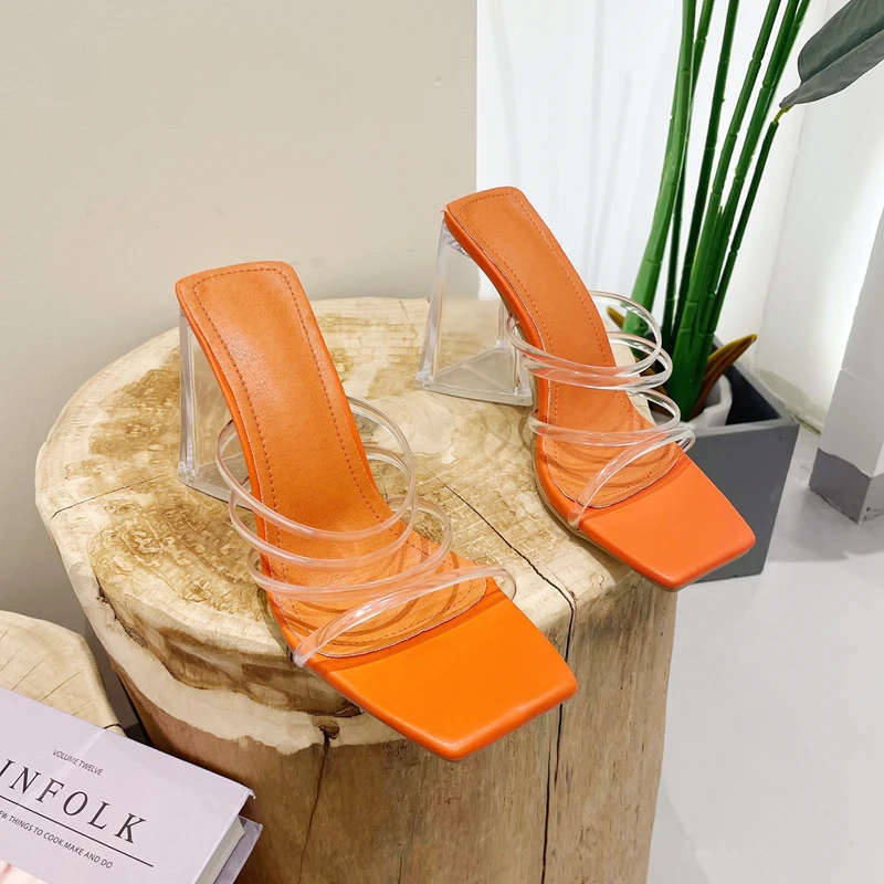 

Transparent PVC Sandals Women Pointed Clear Crystal Cup High Heel Stilettos Sexy Pumps Summer Shoes Peep Toe Women Pumps Size 42