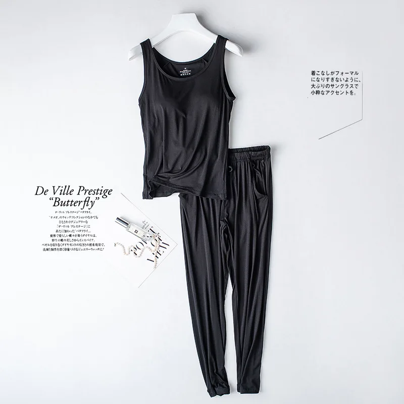 M-3XL Летний пижамный комплект большого размера для женщин новые топы без рукавов +