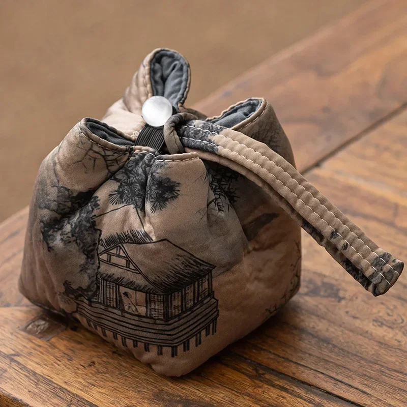 

Дорожная сумка для хранения, портативная чайная Сумка для кемпинга на открытом воздухе, аксессуары для чайной церемонии, Винтажные Украшения