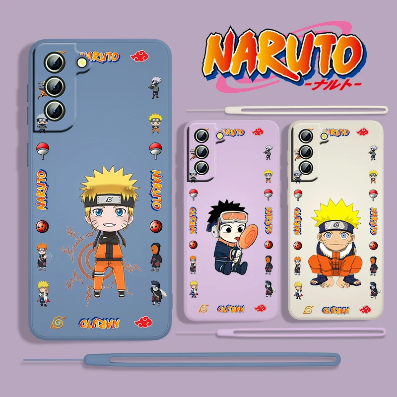 

Anime Naruto Cute Mini For Samsung Galaxy S22 S21 S20 S10 Note 20 10 Ultra Plus Pro FE Lite Liquid Rope Phone Case Cover Fundas