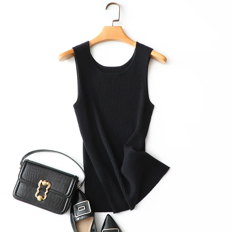 Повседневный Трикотажный жилет masigoch из 100% кашемира в рубчик