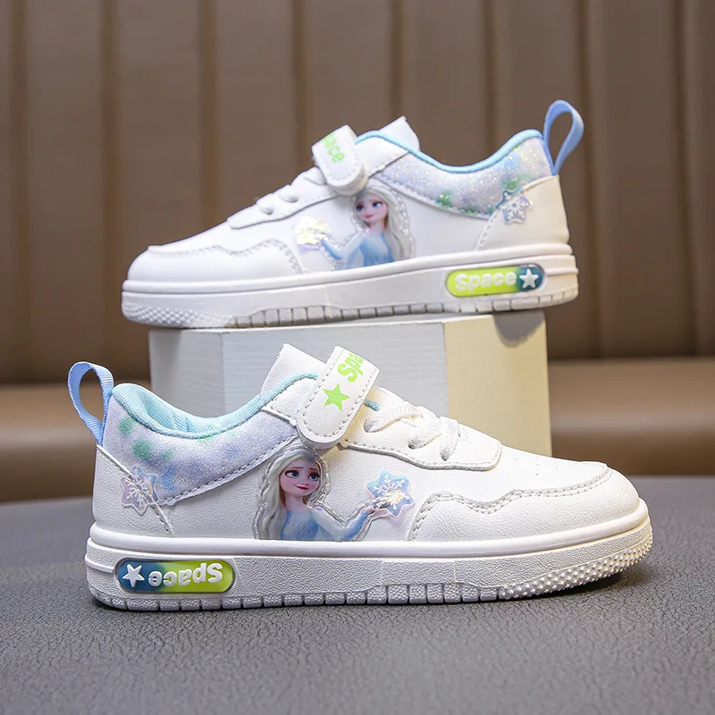 Кроссовки для девочек «Холодное сердце 2», обувь Эльзы, корейские повседневные весенние кроссовки для подростков для маленьких детей, краси...