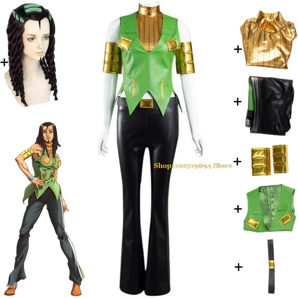 

Костюм для косплея из аниме «Невероятные приключения Джоджо», косплей из камня, костюмы харилоуина с зеленым дельфином для уличной тюрьмы