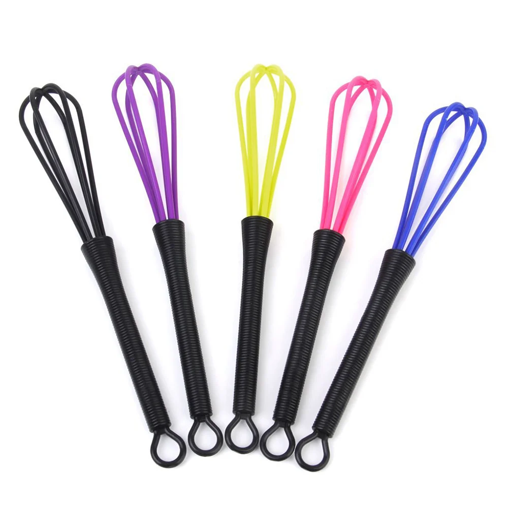 

Whisk Egg Mixer Salon Dye Ballon Hair Stirrer Plastic Color Whisks Beater Balloon Kitchen Mini Hand Silicone Hairdresser Whip