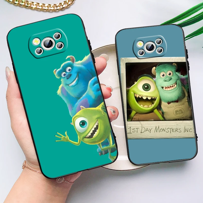 Мягкий черный чехол для телефона Disney MONSTERS INC Xiaomi Poco X6 X5 X4 X3 F4 F3 NFC M6 M5 M4 GT S Pro 4G Φ C65