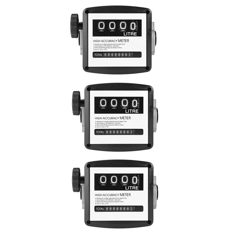 

HLZS-3X Mechanical Fuel Gauge 4-Digit Fuel Flow Mechanical Fuel Flow Meter 25Mm (1 Inch Internal Thread) 5-30 GPM/20-120L/Min