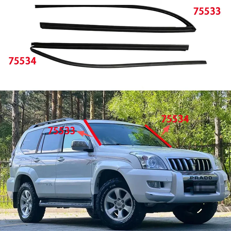 

Для Toyota Land Cruiser Prado LC120 для Lexus GX470 2003-2009, молдинг, лобовое стекло, люк на крыше, уплотнительная лента 75533-60041