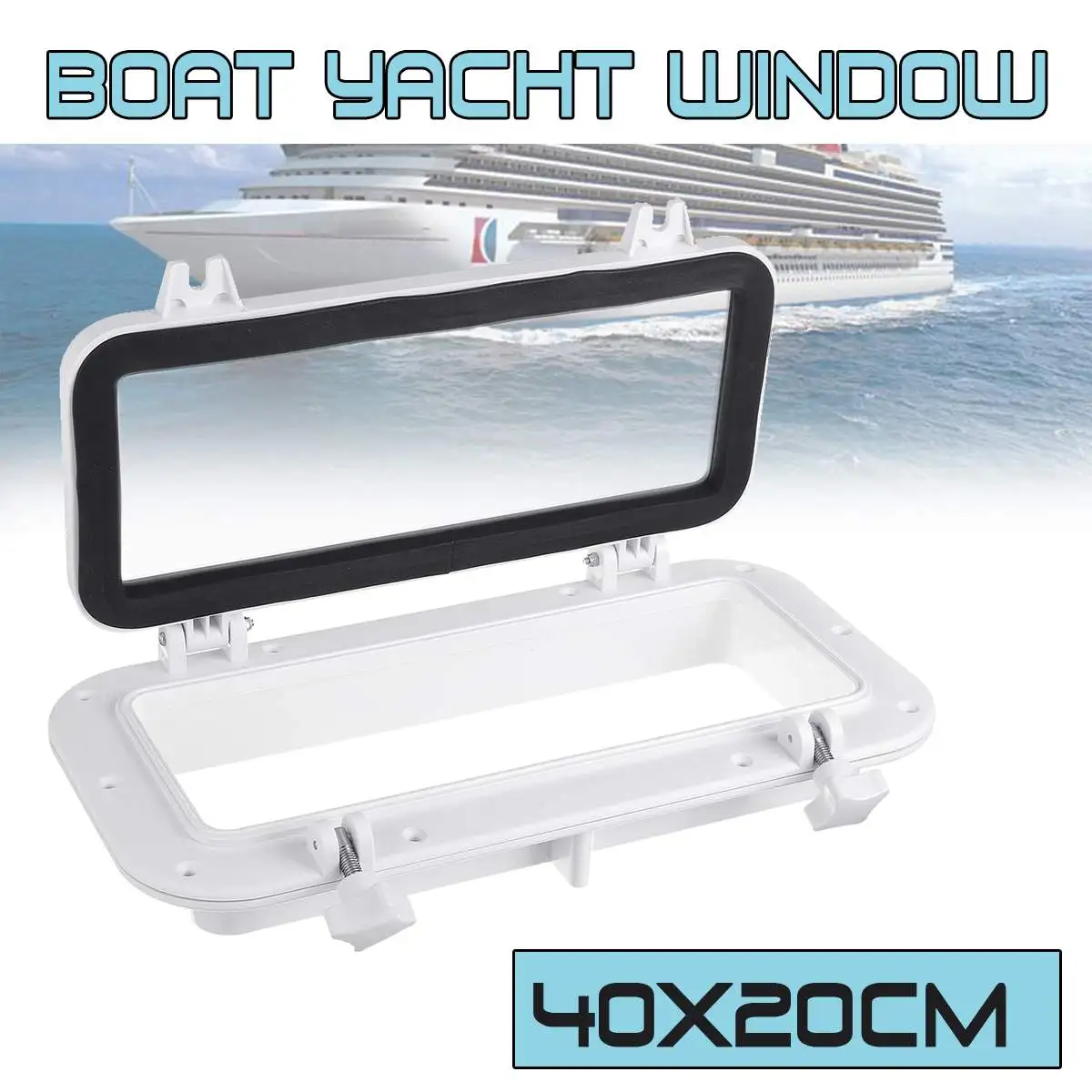 

40x20cm Rectangle Open Portlight Window Port Hole Replacement For Boat Marine Yacht RV Porthole