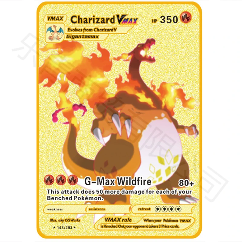 

Новинка 2021 карты Pokemon Charizard Vmax Pokemon Go Vmax блестящая детская игра файтинг заказ серия Рождественский подарок игрушка