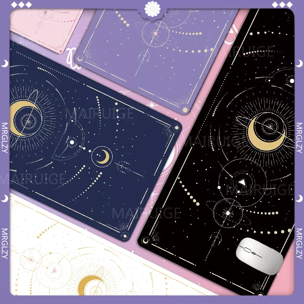 

NEW2023 Kawaii Moon Star Mouse Pad Extra Girly Accessories Playmats Cute Carpets Lapto Gamer Purple Pink Magic Large Keyboard M