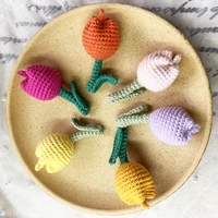 1pc key chain pendant tulips flowers wool knitting tulips pendant pendent accessory hand crocheting creative pendant handbag pe