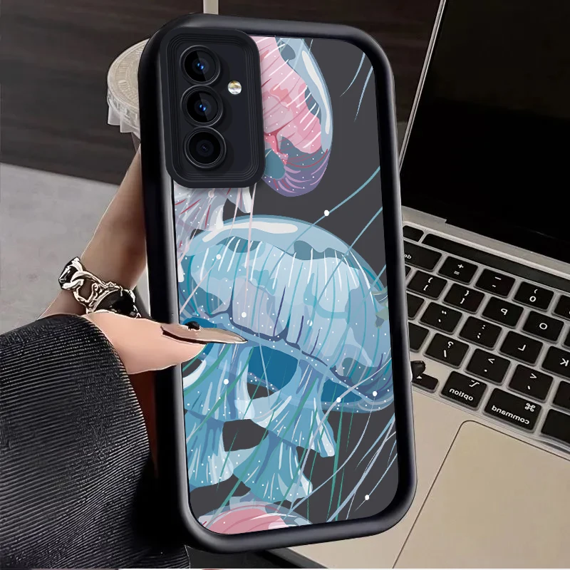 Фото Чехол с изображением морских существ и медуз для Samsung Galaxy A53 A50 A50S A36 5G A35 A34 A33 A32 A30 A26 A24 A23 A22 A20 A16 A15 A14 4G №2