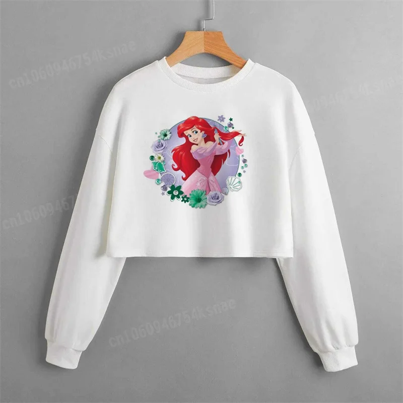 

Korean Children's Clothing 2023 Spring Disney Round Neck Mickey Female Sweatshirt Leisure Hooded Sweat-shirts Minnie Short Girls