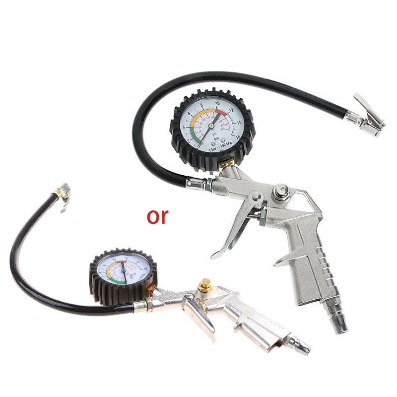 

Car Truck Tire Pressure Inflator Gauge Auto Motorcycle Pistol Flexible Hose H9EE